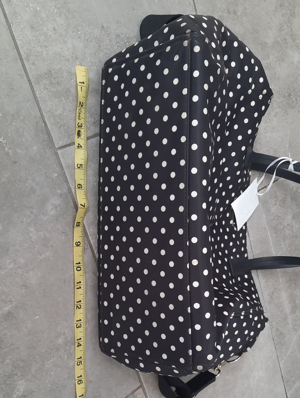 Kate Spade Black Tote Diaper Bag with White Dots - Picture 15 of 16